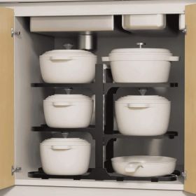 Pan organizer, stainless steel pan organizer rack cookware, heavy-duty pan rack kitchen storage