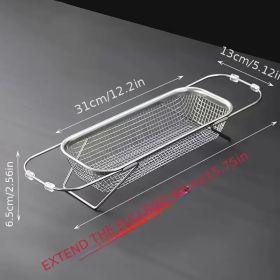 "Premium Stainless Steel Sink Caddy - Adjustable Cutlery & Plate Drying Rack with Quick Drain Holes" (Capacity: small)