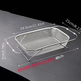 "Premium Stainless Steel Sink Caddy - Adjustable Cutlery & Plate Drying Rack with Quick Drain Holes" (Capacity: medium)
